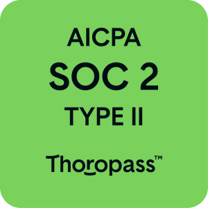 AICPA SOC 2 Type II badge (Thoropass)